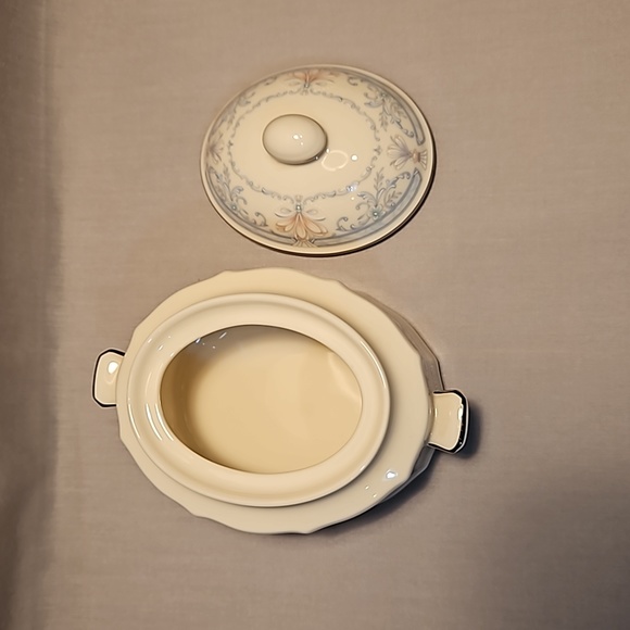 New Noritake Crown Flower 7324 Creamer & Sugar Bowl w/Lid Ivory China - Picture 4 of 13